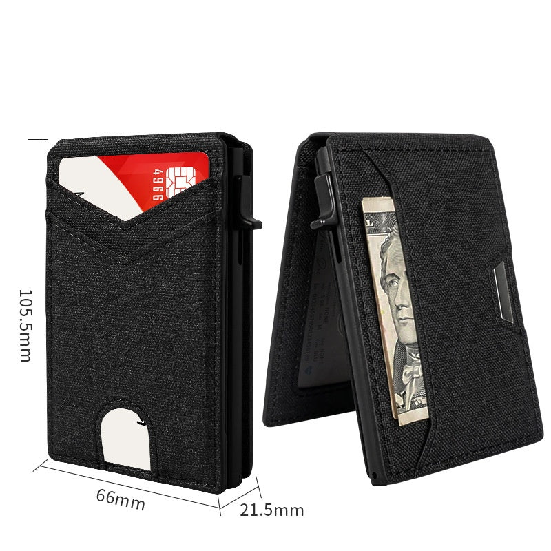 Slim RFID Wallet for Men – Pop-Up Card Holder with Money Clip & Dual ID Windows