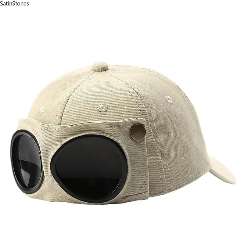 White pilot baseball cap