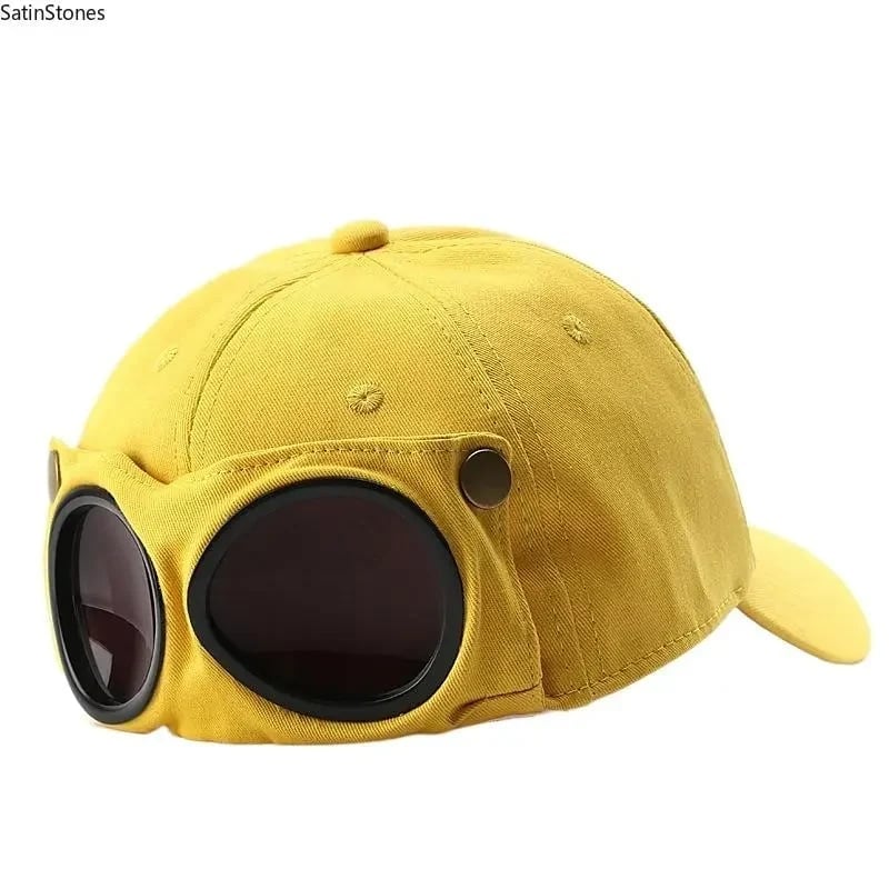 Yellow pilot baseball cap